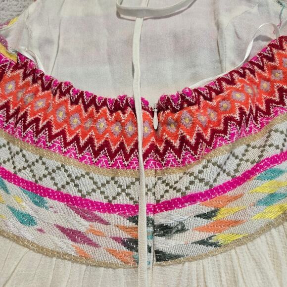 Willow & Clay Aztec Embroidered Flowy Sundress Halter Neck Sz XS Boho Chic - Picture 7 of 11